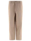 Acne Studios Face Patch Logo Pants In Neutral