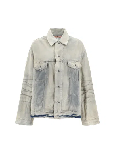 Acne Studios Women Faded Denim Jacket In Blue