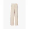 Acne Studios Women Logo Waistband Tailored Pants In Faded Grey