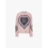 Acne Studios Printed Wool Blend Jumper In Faded Pink