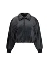 Acne Studios Faux Leather Bomber Jacket Black In Black