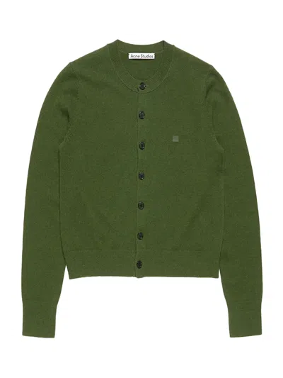 Acne Studios Women Fitted Cardigan Bottle Green