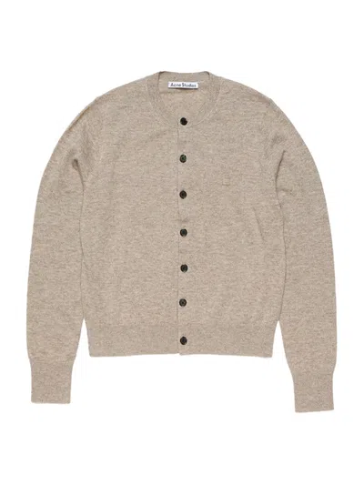 Acne Studios Women Fitted Cardigan Greige Melange