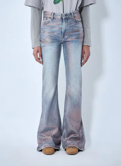 Acne Studios Women Fitted Glitter Jeans In Orange