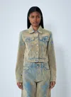 Acne Studios Women Flocked Denim Jacket In Blue