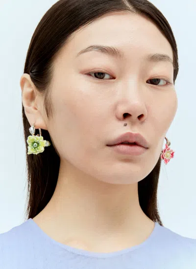 Acne Studios Women Flower Earrings In Silver