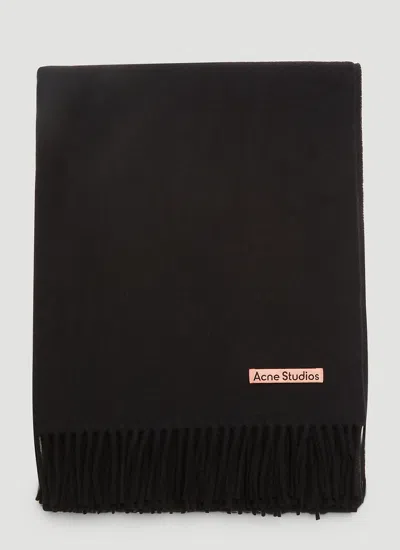 Acne Studios Women Fringe Wool Scarf In Black