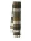 Acne Studios Women Fringed Scarf With Logo In Green