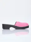Shop Acne Studios Women Hairy Wood Clogs In Pink