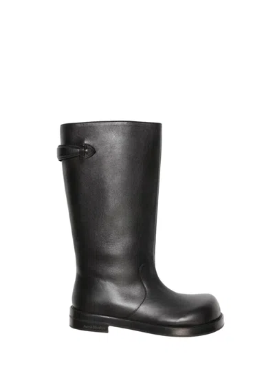 Acne Studios Women Half-leg Boot With Lace At The Back In Black