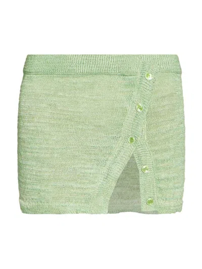 Acne Studios Women's Kayas Plaster Techno Miniskirt In Bright Green