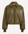 Acne Studios Women's Khaki Coated Bomber Jacket In Brown