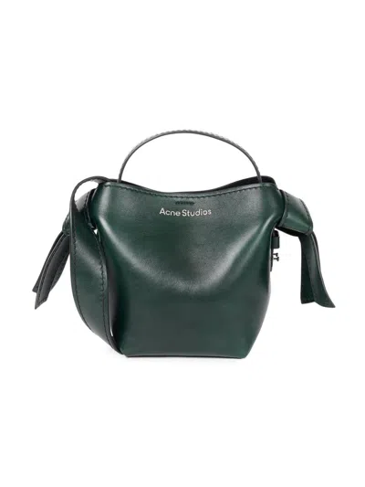 Acne Studios Women's Knotted Leather Top Handle Bag In Green