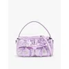 Acne Studios Multipocket Micro Metallic-leather Shoulder Bag In Lavender Purple