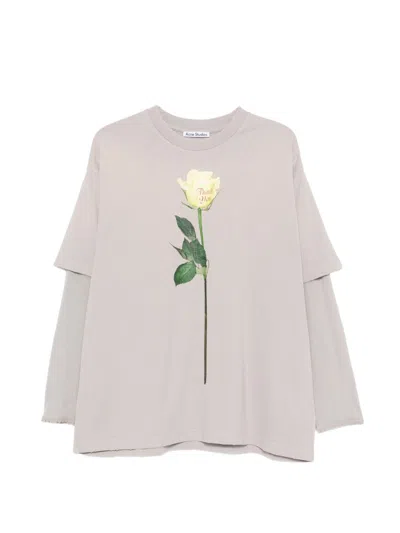 Acne Studios Women Layered Printed T-shirt In Multi