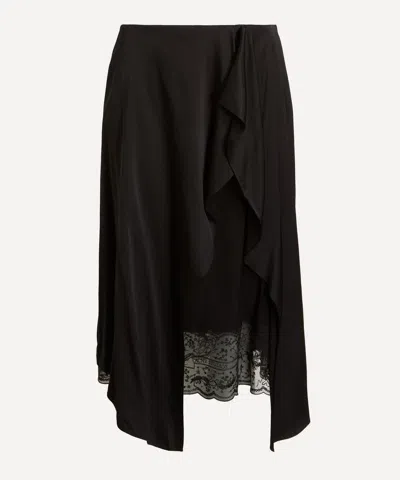 Acne Studios Women's Layered Satin Skirt In Black