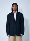 Acne Studios Women Layered Single-breasted Blazer In Blue