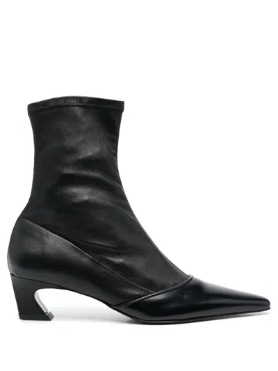 Acne Studios Women Leather Ankle Boot In Black
