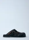 Acne Studios Women Leather Buckle Mules In Brown