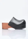 Acne Studios Black Leather Wood Clogs In Black