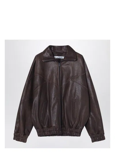 ACNE STUDIOS WOMEN'S LEATHER ZIPPED JACKET