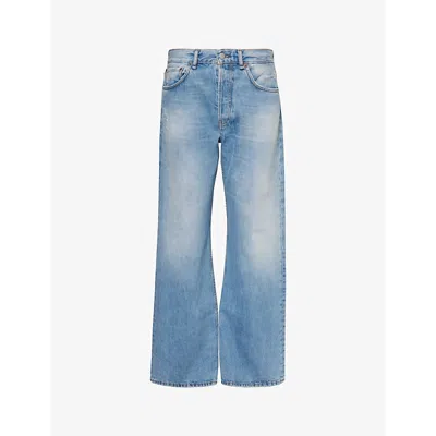 ACNE STUDIOS ACNE STUDIOS WOMEN'S LIGHT BLUE 2021F FADED-WASH LOOSE-FIT STRAIGHT-LEG JEANS