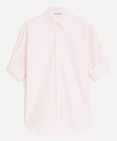 Acne Studios Women's Light Pink Short-sleeve Cotton Shirt