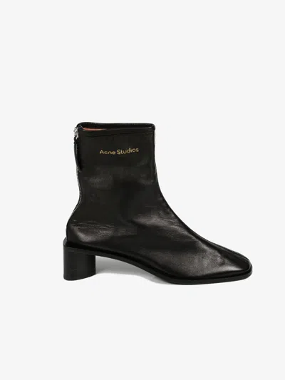 Acne Studios Women Logo Ankle Boots In Brown