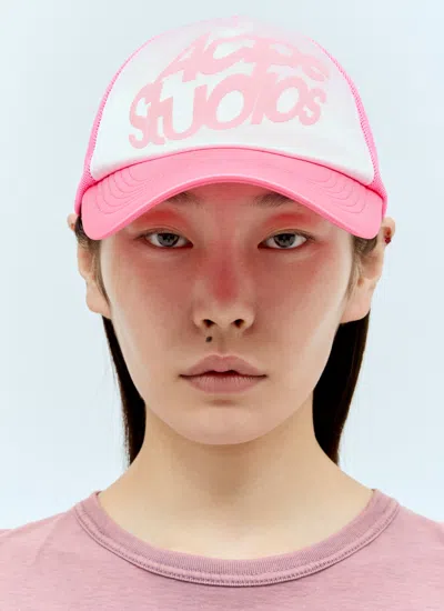 Acne Studios Women Logo Baseball Cap In Pink