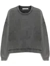 Acne Studios Black Garment-dyed Sweatshirt In Gray