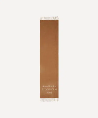 Acne Studios Women's Logo Jacquard Camel Scarf