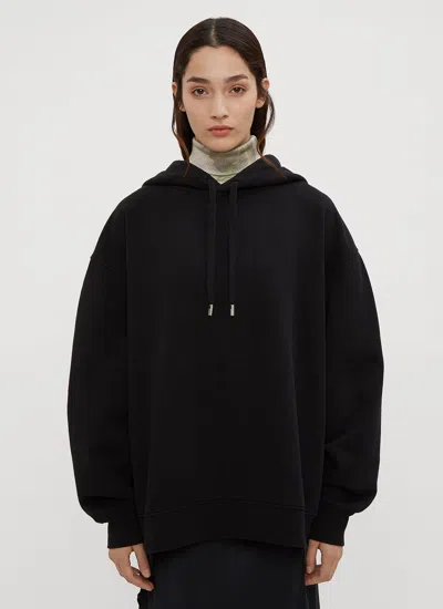 Acne Studios Women Logo Motif Hooded Sweatshirt In Black