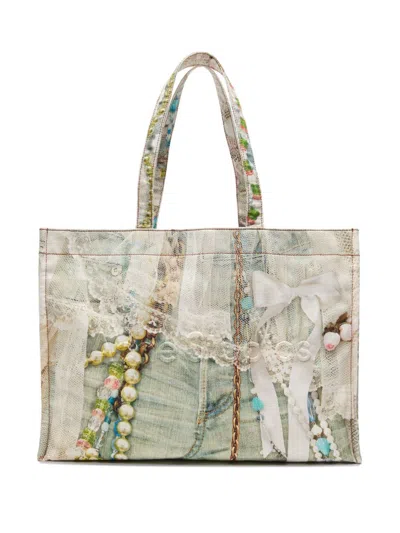 Acne Studios Women's Logo Shoulder Tote Bag In White