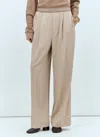 Acne Studios Women Logo Waistband Tailored Pants In Cream