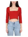 Acne Studios Square Collar Blouse With Hook Button In Red