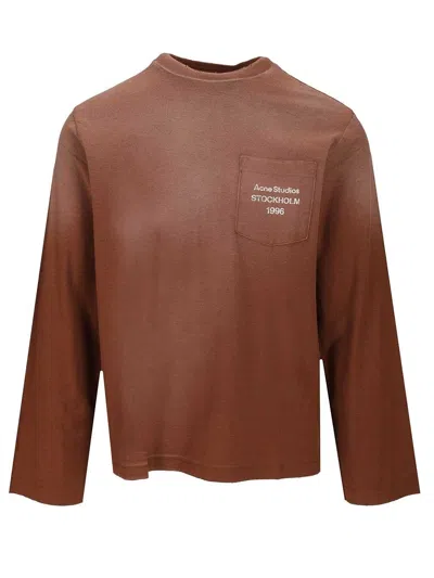 Acne Studios Women Long-sleeved T-shirt In Brown