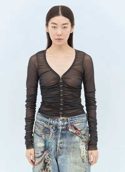 Acne Studios Women Mesh Blouse In Black