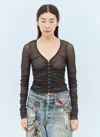 Acne Studios Hook-fastening Ruched Blouse In Gray