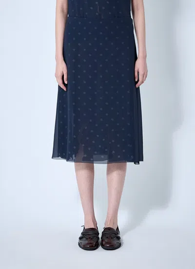 Acne Studios Women Mesh Layered Midi Skirt In Blue