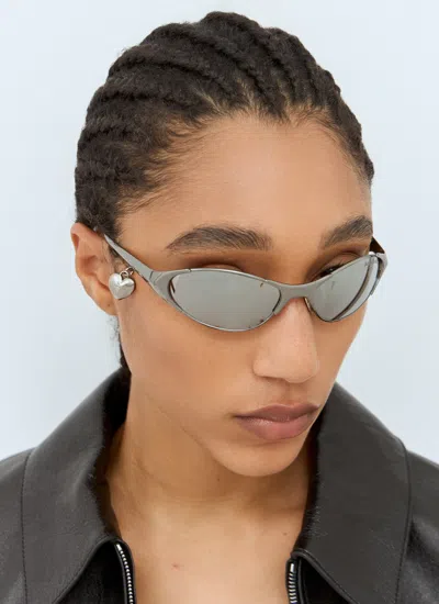 Acne Studios Women Metal Frame Charm Sunglasses In Silver