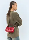 Acne Studios Womens Red Multipocket Micro Leather Shoulder Bag In Red