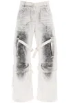 Acne Studios Cargo Jeans With Pigmented Details In Multicolor