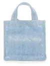 Acne Studios Women's Mini Denim Shopper Bag With Logo In Azure