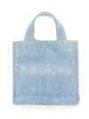 Acne Studios Women Mini Denim Shopper Bag With Logo In Multi