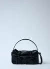 Acne Studios Women Mircro Multipocket Grained Leather Shoulder Bag In Black