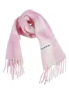 Acne Studios Women Mohair Checked Scarf With Patch Logo In Pink