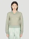 Acne Studios Women Mohair Knit Sweater In Green