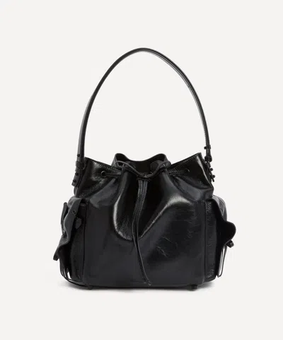 Acne Studios Women's Multi-pocket Leather Bucket Bag In Black