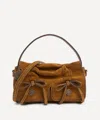 Acne Studios Women's Multi-pocket Suede Micro Bag In Brown