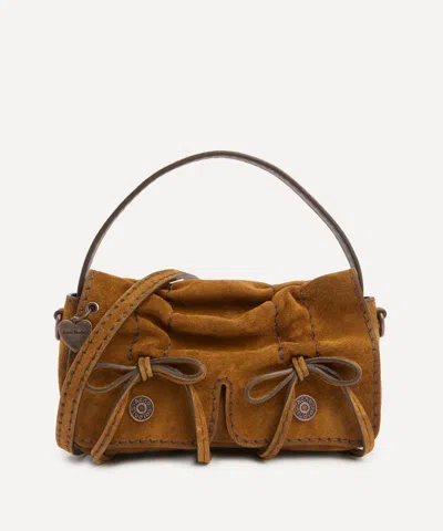 Acne Studios Women's Multi-pocket Suede Micro Bag In Brown